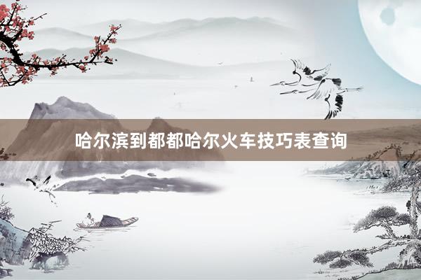 哈尔滨到都都哈尔火车技巧表查询
